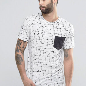 Geometric Print T-Shirt with Pocket