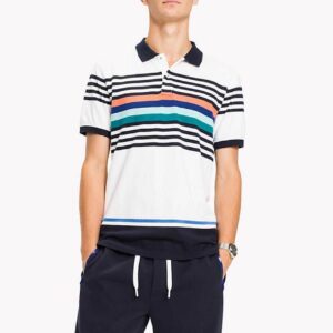Men's Multi-Color Striped Polo Shirt